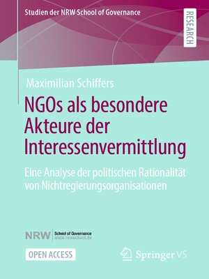 cover image of NGOs als besondere Akteure der Interessenvermittlung